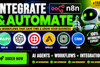 integrate n8n vapi ai openai twilio apollo jobber and crm automation systems
