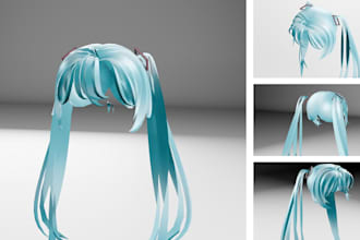 model stylized 3d hair for roblox ugc