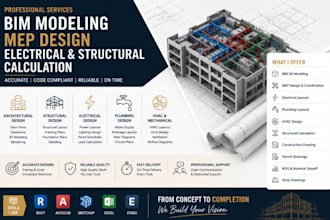 provide bim modeling mep design electrical structural calculation