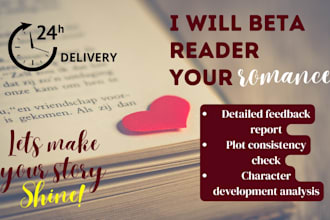 professionally beta read your romance manuscript