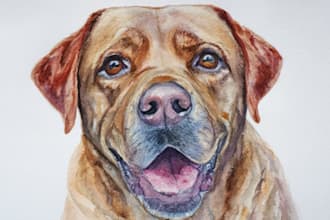paint watercolor illustration and watercolor portrait
