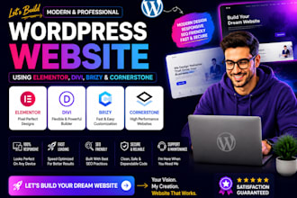 create a modern wordpress website using elementor, divi, brizy and cornerstone