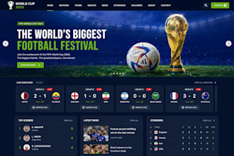 design a modern world cup football website