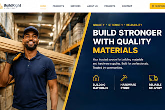 design wix building materials retail store website hardware store website