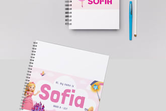 design name tags stickers for kids notebooks books school