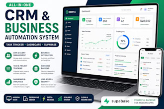 build all in one CRM task tracker dashboard, supabase business automation system