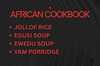 create a stunning african cookbook layout for print and ebook