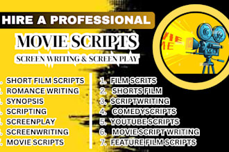 do screenwriting, movie scripts, romance writing, scriptwriting, synopsis