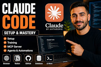 set up claude code completely for you and train you 1on1