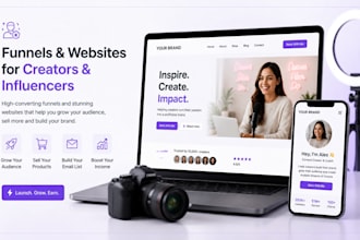 create high converting funnels and websites for creators and influencers