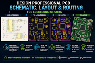 design engineering pcb schematic, layout and routing for electronic circuits