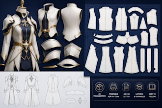 do cosplay sewing pattern eva foam wearable armor 3d halloween cosplay creation