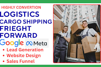 generate logistics cargo shipping freight forward leads and build website