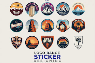 design clean badge, patch, round sticker, label, logo design