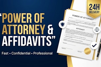 draft power of attorney, affidavit, and custom legal forms professionally