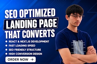 build a fast SEO optimized landing page or website in react or next