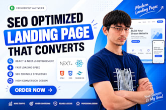 build a fast SEO optimized landing page or website in react or next