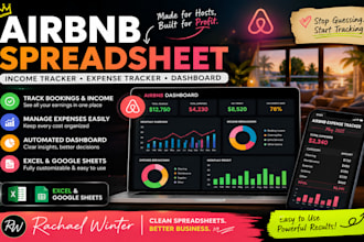 build airbnb income tracker finance dashboard booking spreadsheet in excel