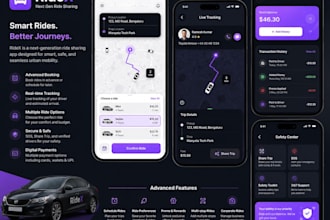 design modern ride sharing app uiux advanced custom features