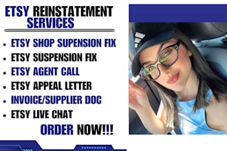 etsy suspension, etsy reinstatement appeal letter live chat for etsy reopen