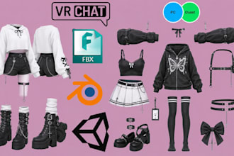design and rig custom vrchat outfit vrchat clothing vrchat accessories
