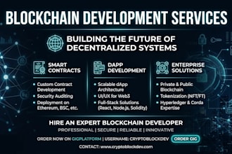 develop blockchain smart contract web3 dapp defi nft crypto bot