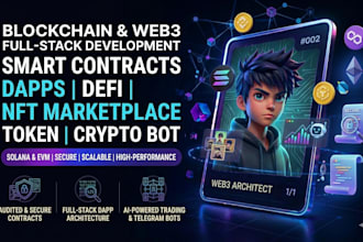 develop blockchain smart contract web3 dapp defi nft crypto bot