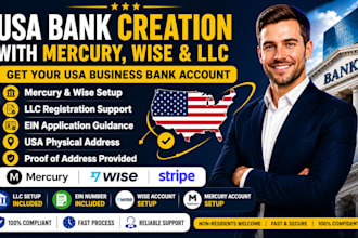 setup mercury bank account for USA llc with physical address and proof