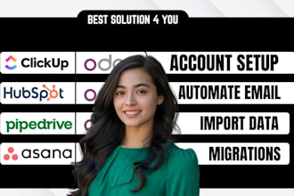 setup zoho crm odoo pipedrive crm jira asana clickup hubspot zendesk honeybook