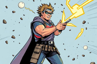 comic book illustration with comic book illustrator