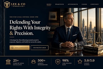 design professional attorney, lawyer and law firm website, legal pages