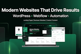create a wordpress landing page webflow design product page single page website