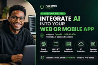 integrate ai openai, llm into your web or mobile app with backend support