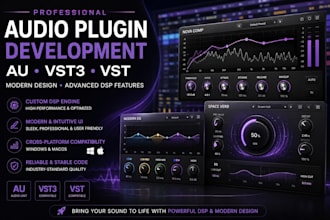develop professional au, vst3, vst audio plugins with modern dsp design