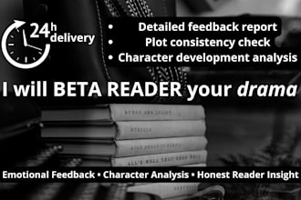 professionally beta read your drama manuscript