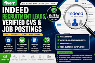 provide indeed recruitment leads, verified cvs, and job posting services