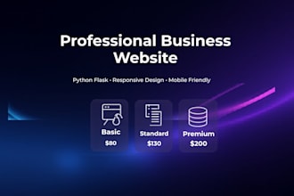 build a professional business website with python flask backend