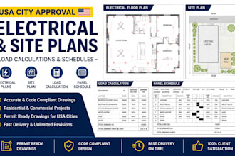 design ev charging station plans, sld, panel schedules and load calculations