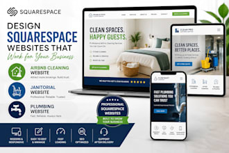 design squarespace airbnb cleaning website janitorial website plumbing website