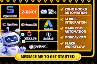 zoho books stripe google ad jotform clickup zendesk slack make com monday crm