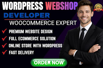 build webshop, ecommerce website, online store with wordpress woocommerce