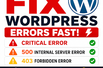 fix wordpress critical error and 500 internal server error