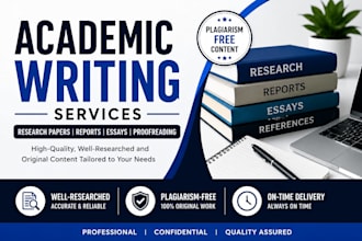 write professional academic research and reports