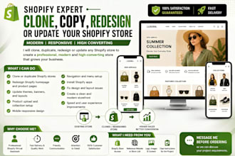 clone shopify store copy duplicate virtual assistant to update redesign store