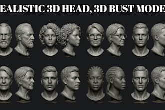 sculpt realistic 3d head bust face model portrait sculpture stl for 3d printing