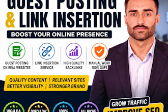 do manual guest posting and link insertion service