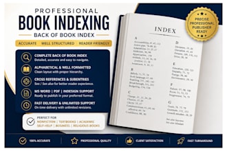 create professional back of book indexing for nonfiction and academic books
