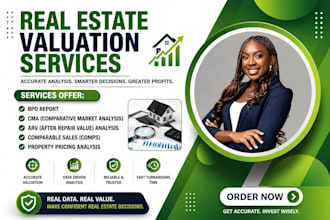 provide real estate valuation bpo cma arv comps and pricing analysis for investo