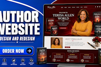 design a modern shopify author website for book writers and children authors