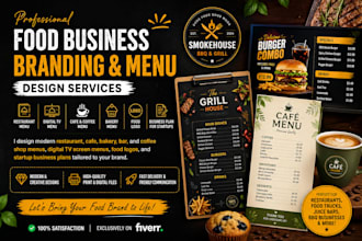 design restaurant, cafe, bakery, bar menu, food logo